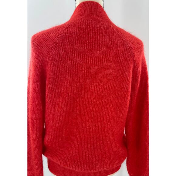 Sezane Rudy Jumper Mohair Wool Sweater Gold Button Crew Mock Neck Medium - Picture 5 of 9